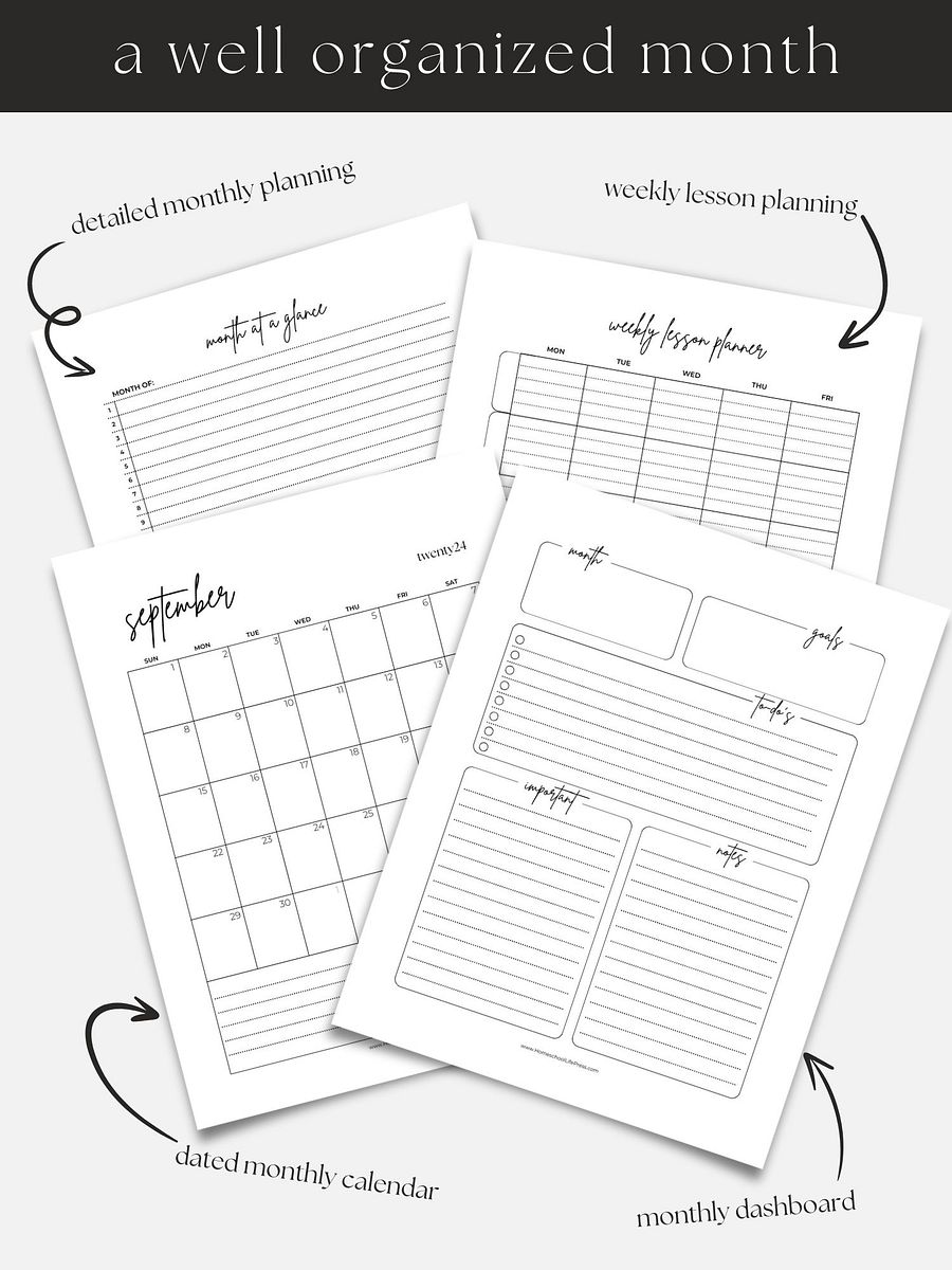 24-25 Classic Homeschool Planner Printable product image (3)