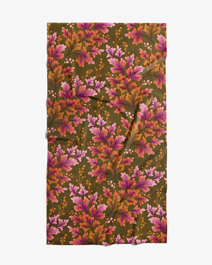 Beach Towel - Frilled Foliage / Olive & Orange product image (1)