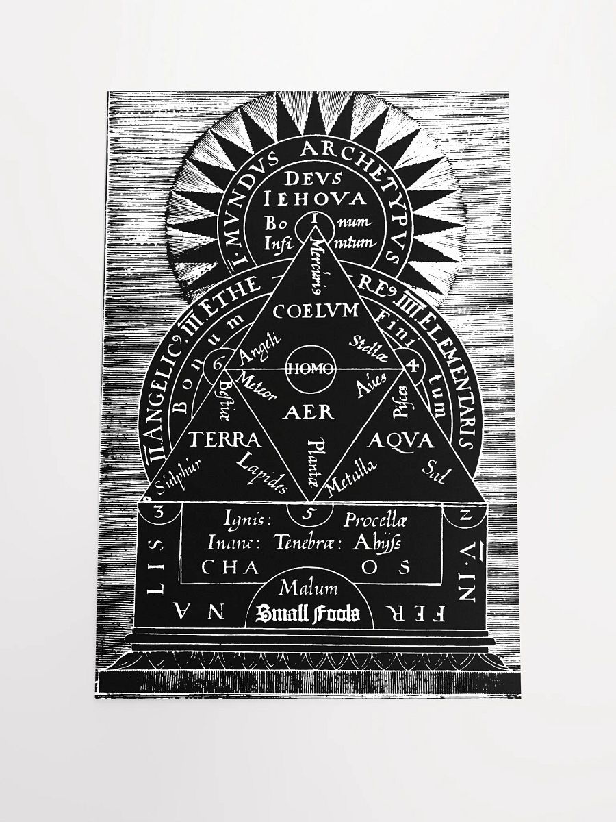 Small Fools Mundus Poster - Black and White product image (1)