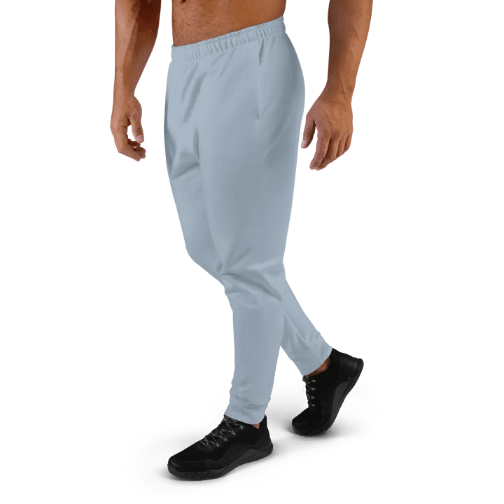 Plain Light Grayish Blue True Summer Recycled Polyester Premium Men's Joggers by Treasure Pie product image (2)