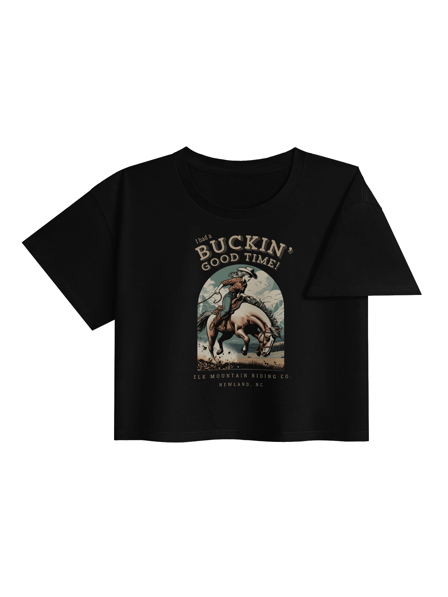 Buckin' Good Time Ladies Cotton Crop Top product image (4)