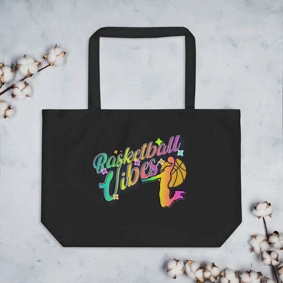 Basketball Vibes Rainbow Vibrant Tote Bag product image (2)