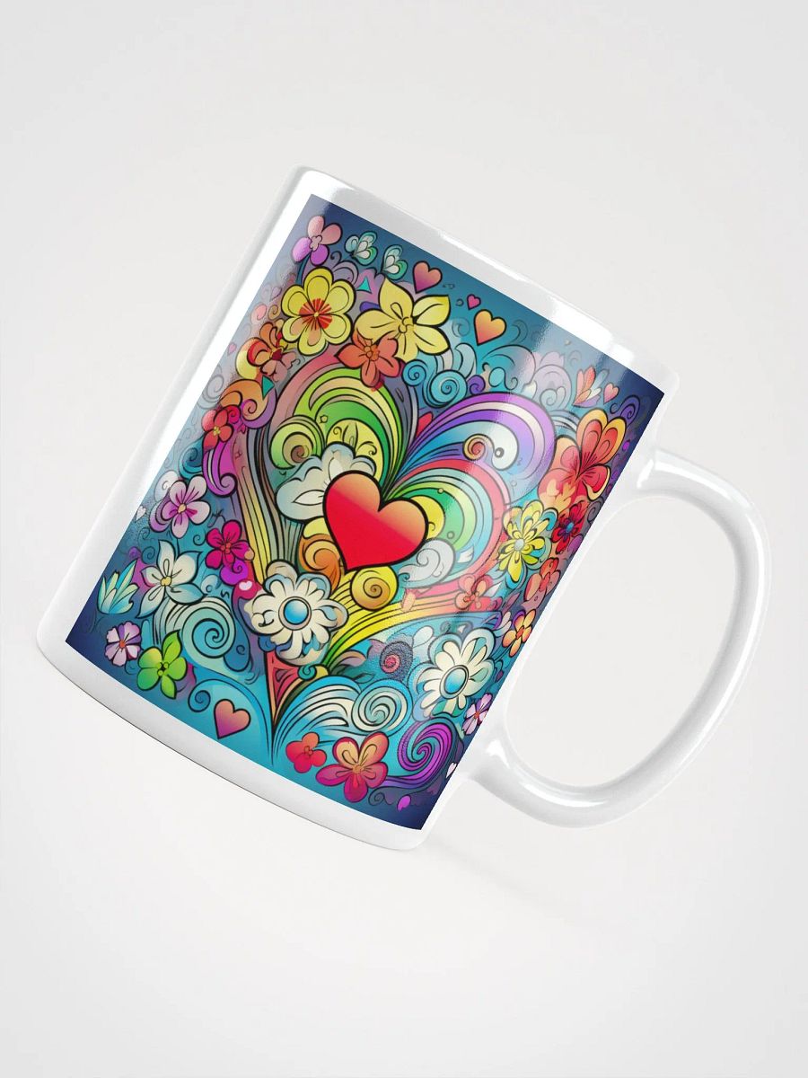 Hearts and Flowers in a Rainbow of Colors Mug product image (4)