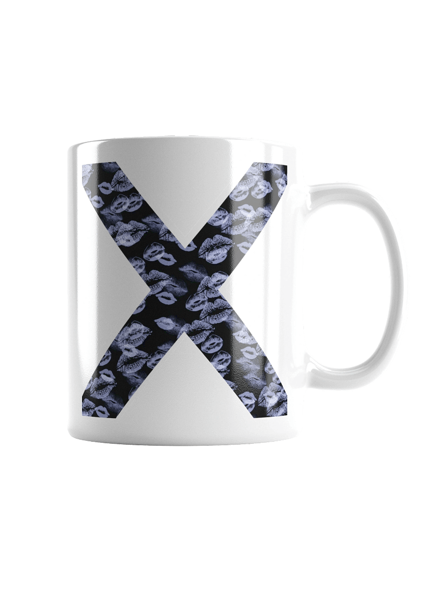 Black X Light Blue Lipstick Kisses | Glossy White Mug product image (3)