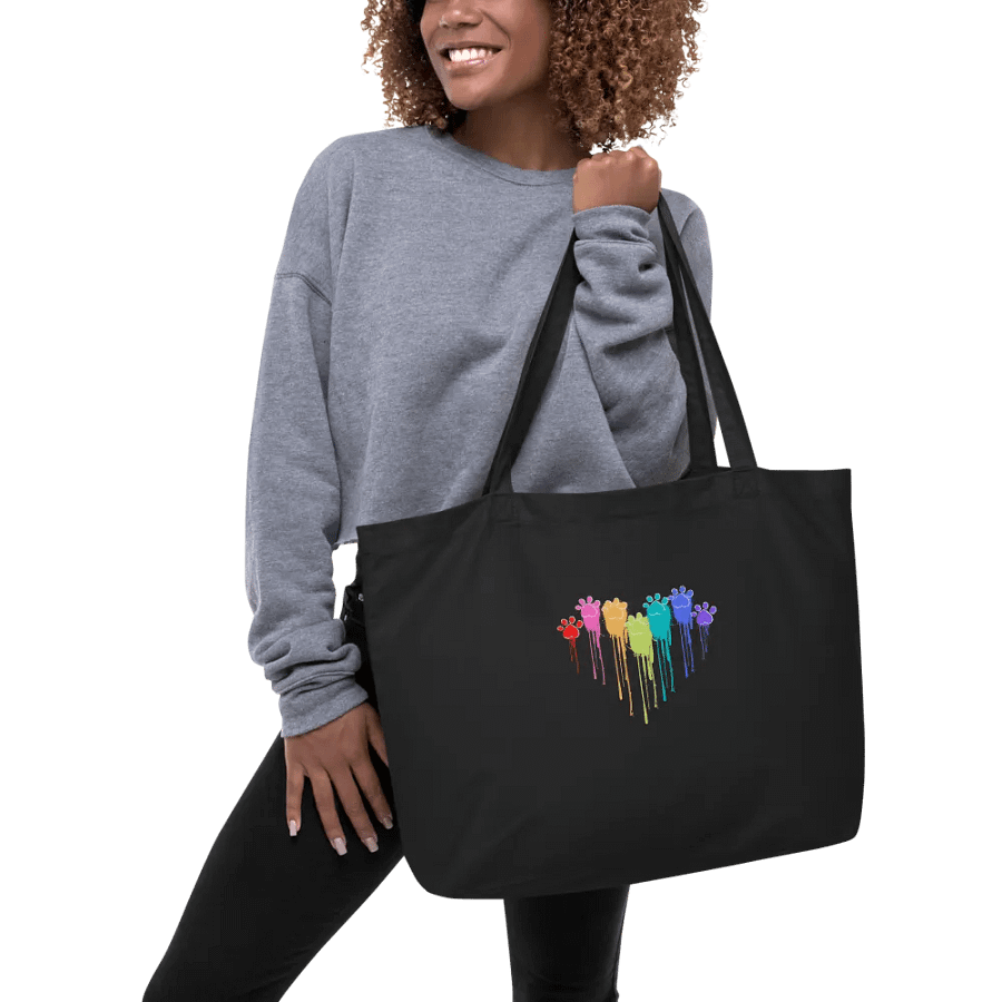 Rainbow Dog Paw Prints Eco Tote product image (5)
