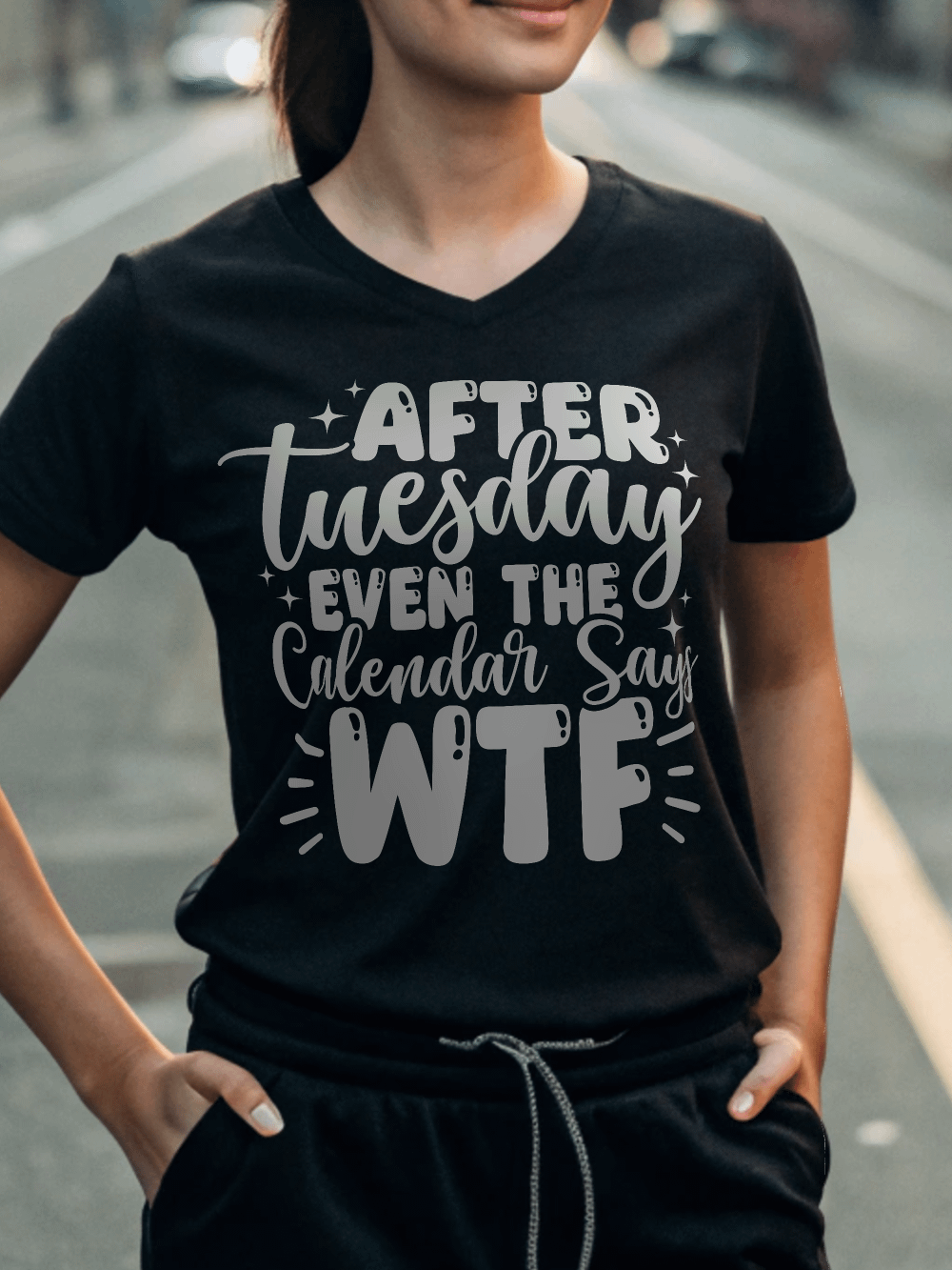 After Tuesday Even The Calendar Women's Black T-Shirt product image (1)