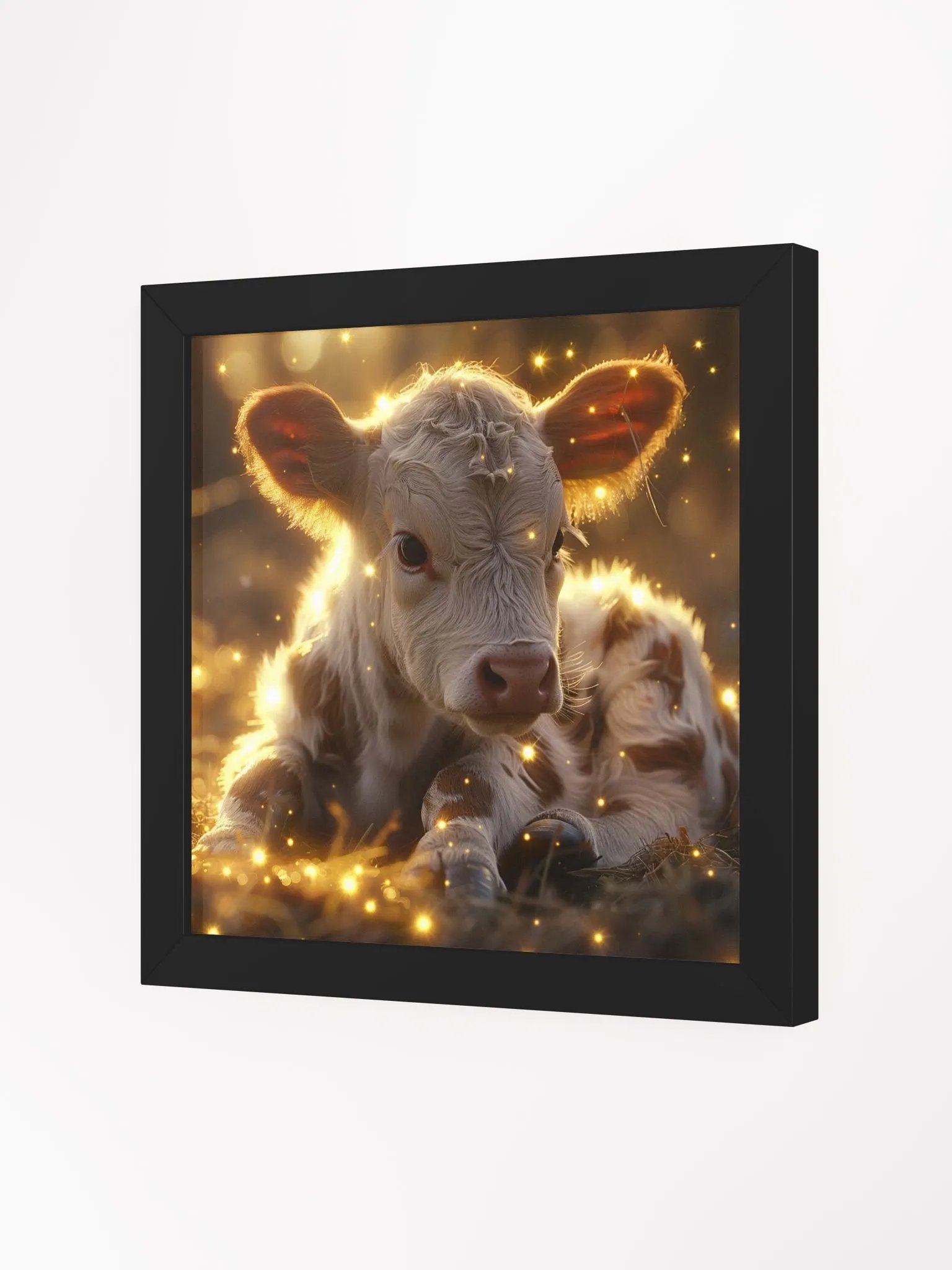 Magical Baby Cow With Fairy Lights Framed Wall Art product image (2)