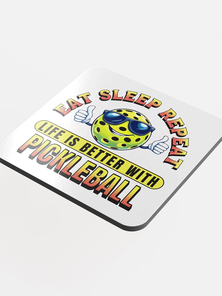 Eat Sleep Repeat Pickleball Thumbs Up Vibes Coaster product image (1)