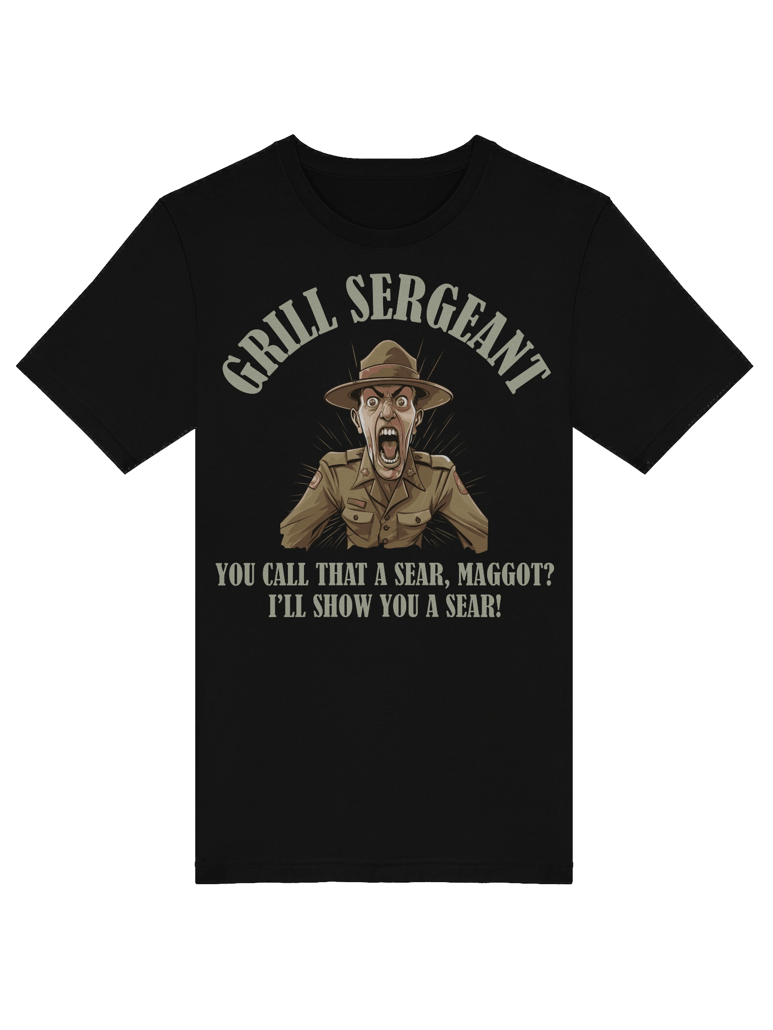 Grill Sergeant Funny Military Grilling Bella Canvas Tee product image (3)