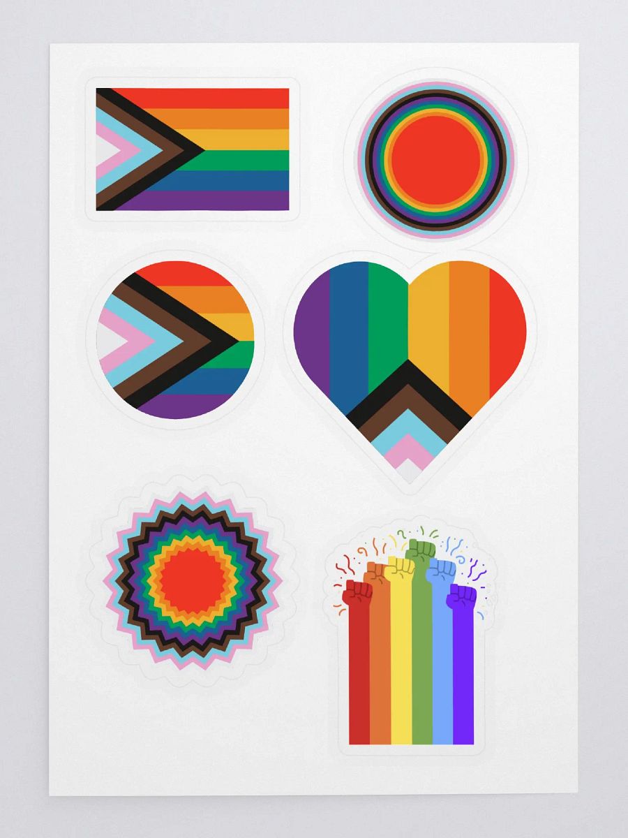 Progressive Pride Flags LGBTQ+ Full Stcker Sheet product image (3)