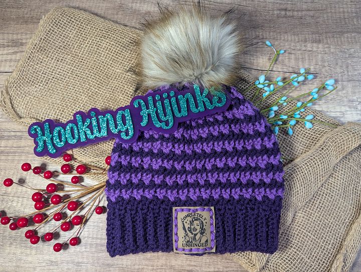 Double Cross Beanie - Purple product image (1)