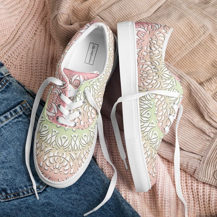 Mandala Magic Lace-Up Canvas Shoes product image (1)