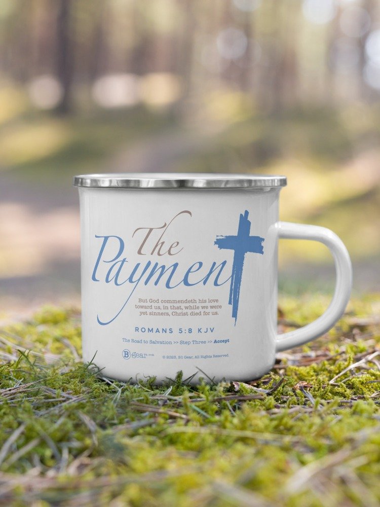 Mug, The Road to Salvation, Step 3, THE PAYMENT/Accept, Premium Enamel Mug product image (4)