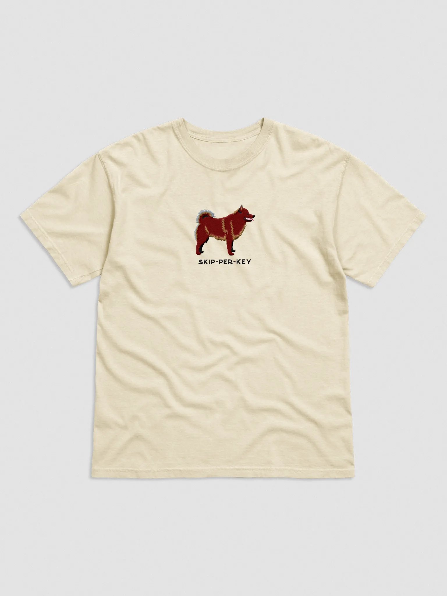 Skip-Per-Key T-Shirt(Embroidered) of a Schipperke(Chocolate) product image (4)