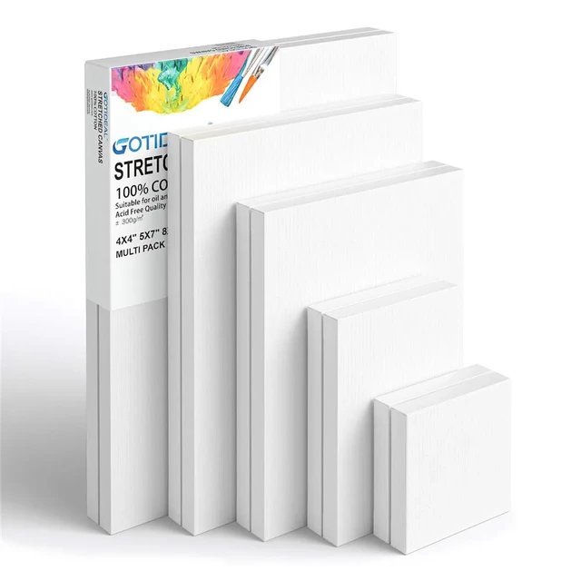 Pack of 4 White Blank Square Artist Canvas Wooden Board Frame product image (1)