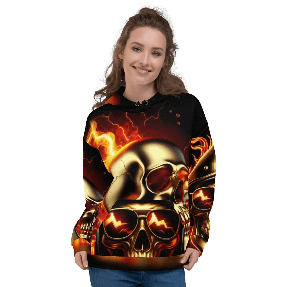 Metallic Inferno - Unisex Skull Hoodie #2 product image (3)