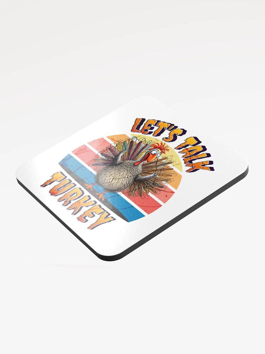 Lets Talk Turkey Cheerful Glossed Cork Coaster product image (3)
