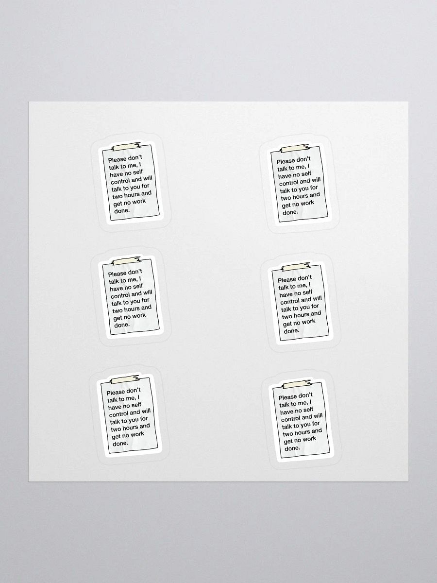 I NEED To Work Sticker (MEDIUM Sheet) product image (1)