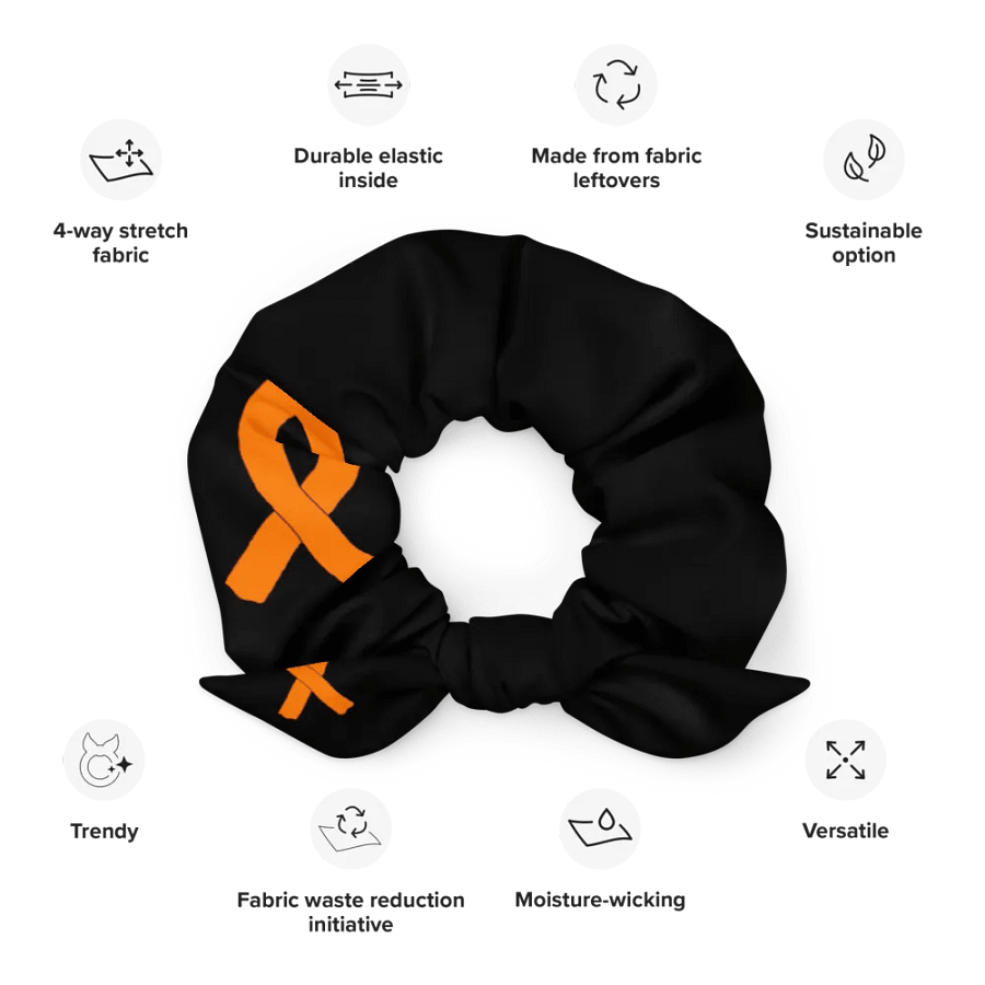White HApex Gear White Logo Cancer Awareness Orange Ribbon. Black Scrunchie product image (12)