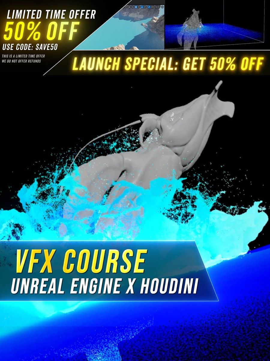 Unreal Engine x Houdini Water Tutorial - Complete Workflow Course By Mikkel Lassalle product image (2)