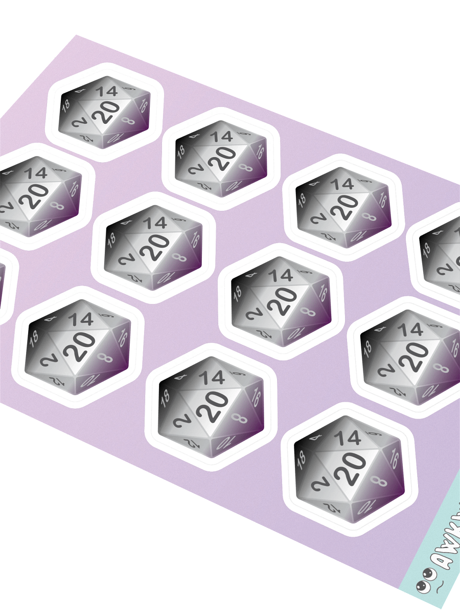 Asexual Pride D20 Sticker Sheet product image (2)