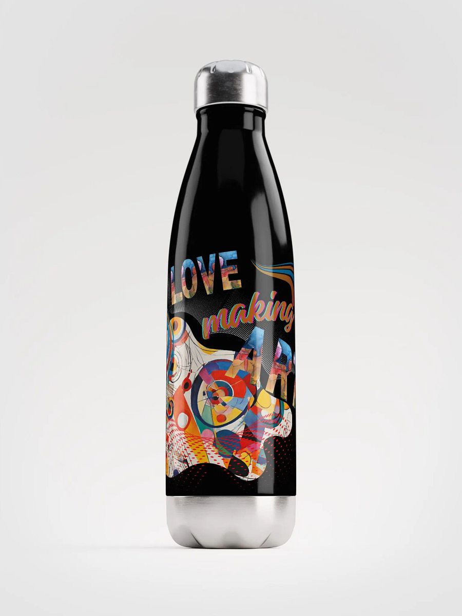 stainless steel water bottle kadinsky inspired colorful design for the artist. 'Love creating Art'  Perfect gift for mom, dad, son, daughter colleague, friend who loves arty things product image (1)