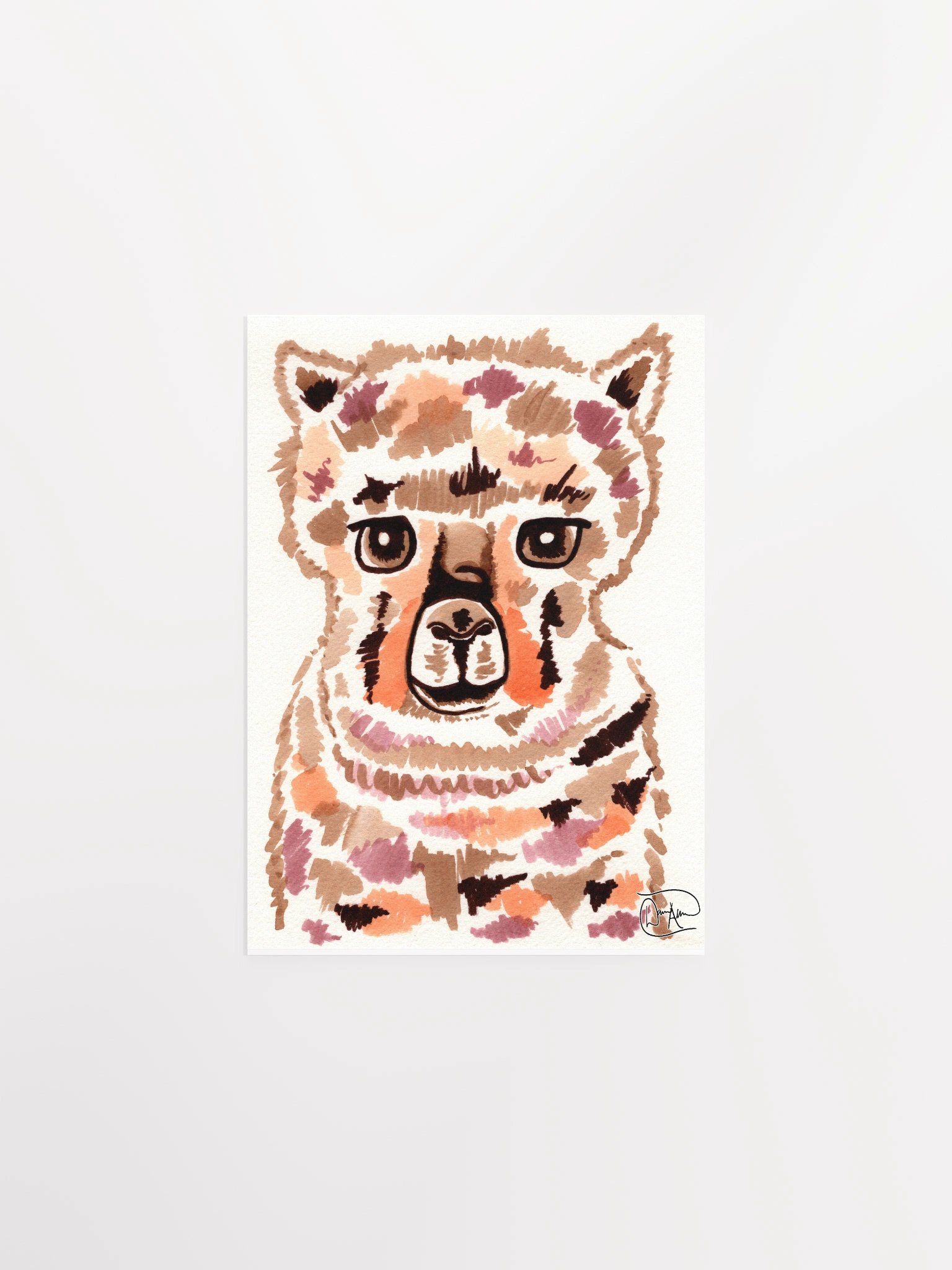 Alpaca Watercolour Print product image (1)