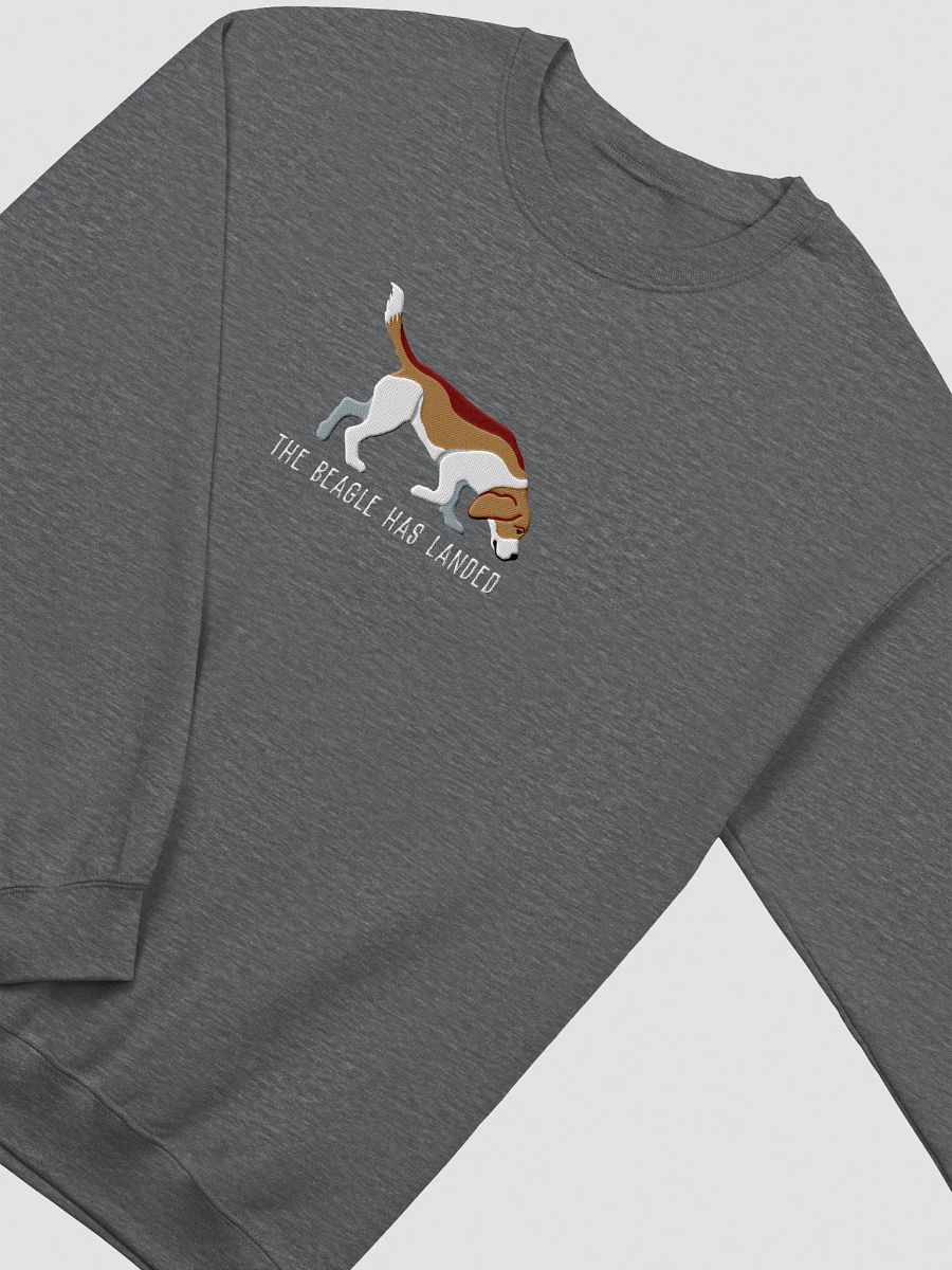 The Beagle Has Landed Sweatshirt (Embroidered) of a Beagle(Brown & White) product image (12)