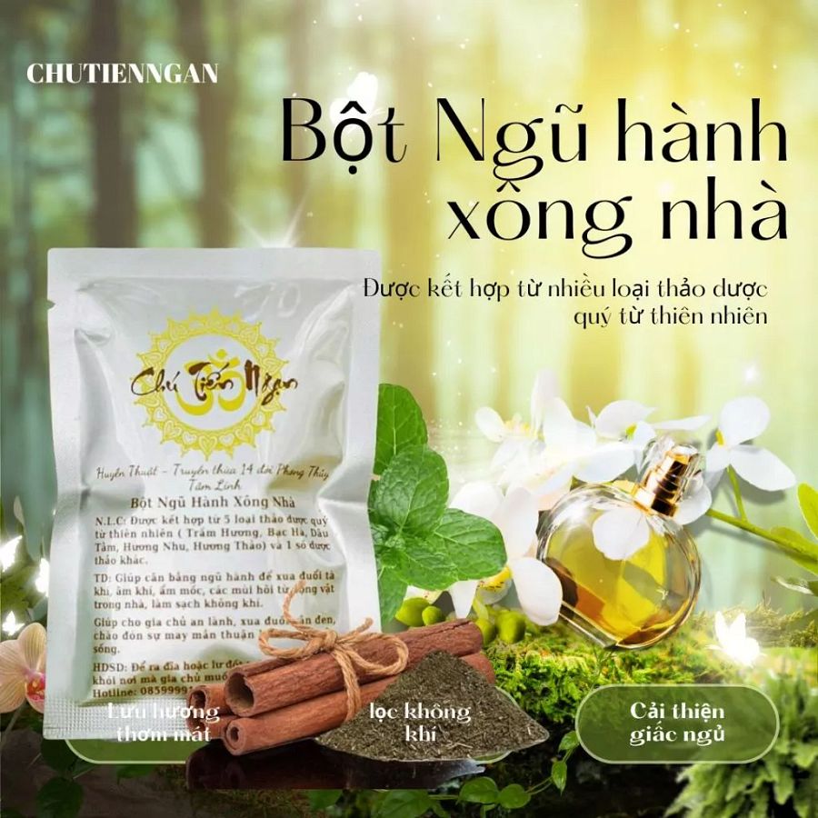 Bột Xông Nhà Ngũ Hành Chú Tiến Ngạn - Tạo Không Gian Thư Giãn, Hương Thơm Dễ Chịu product image (1)