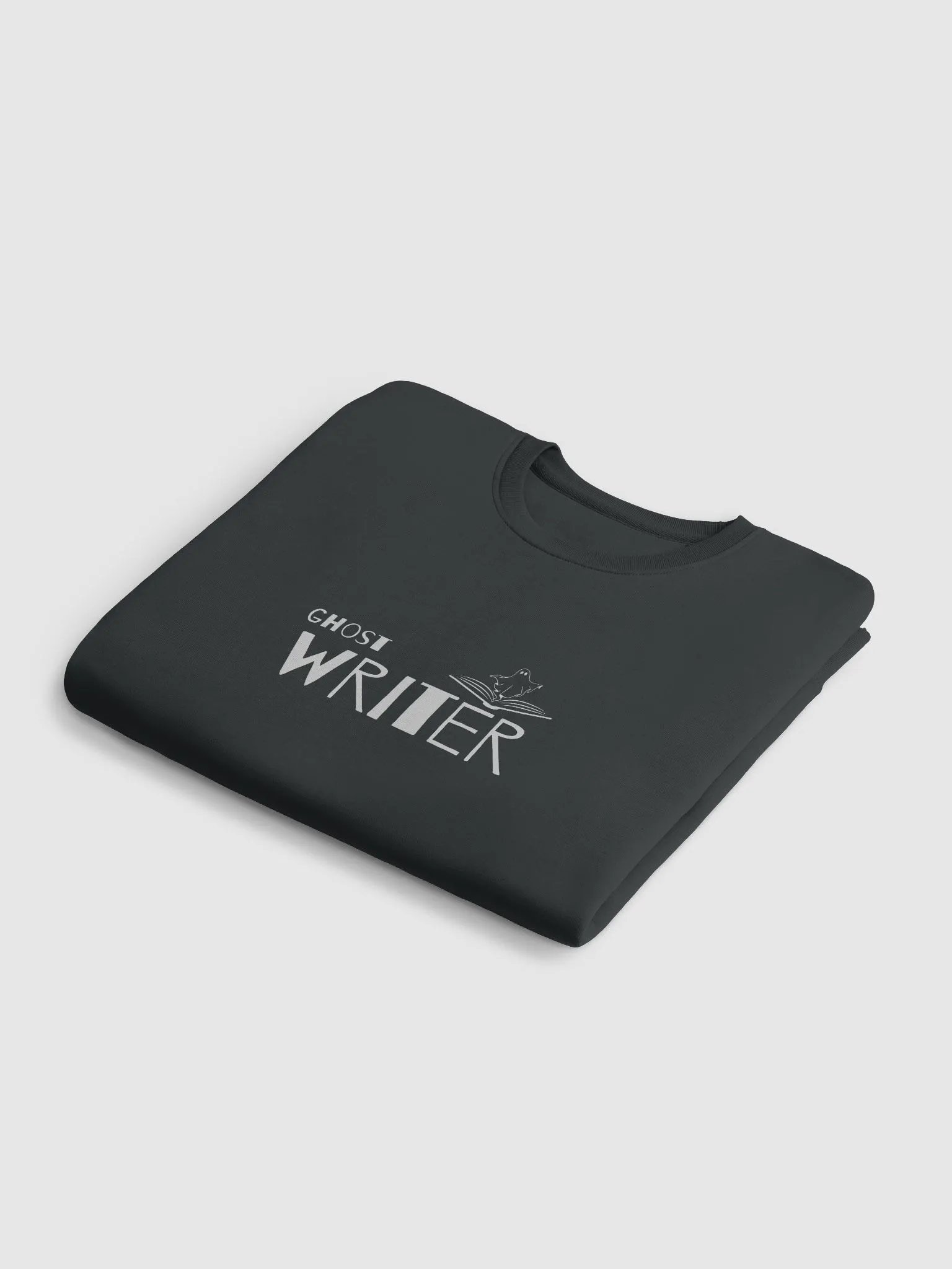 Ghost Writer Silver Text Spook Book Unisex Sweatshirt product image (12)