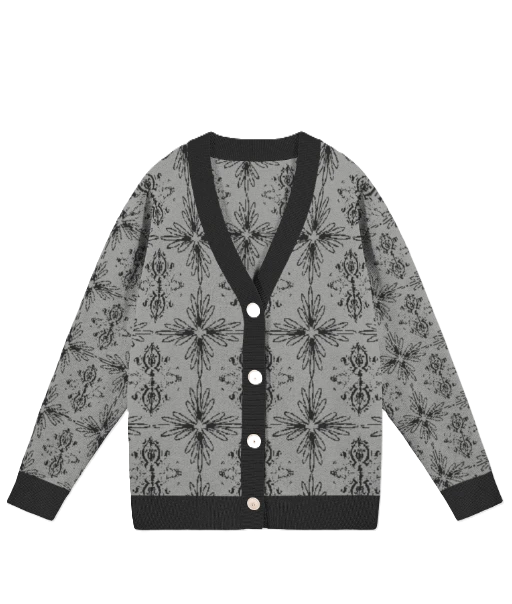 Knitted Star Jacquard Woman's Lightweight Cardigan | Timeless Jacquard Design product image (1)