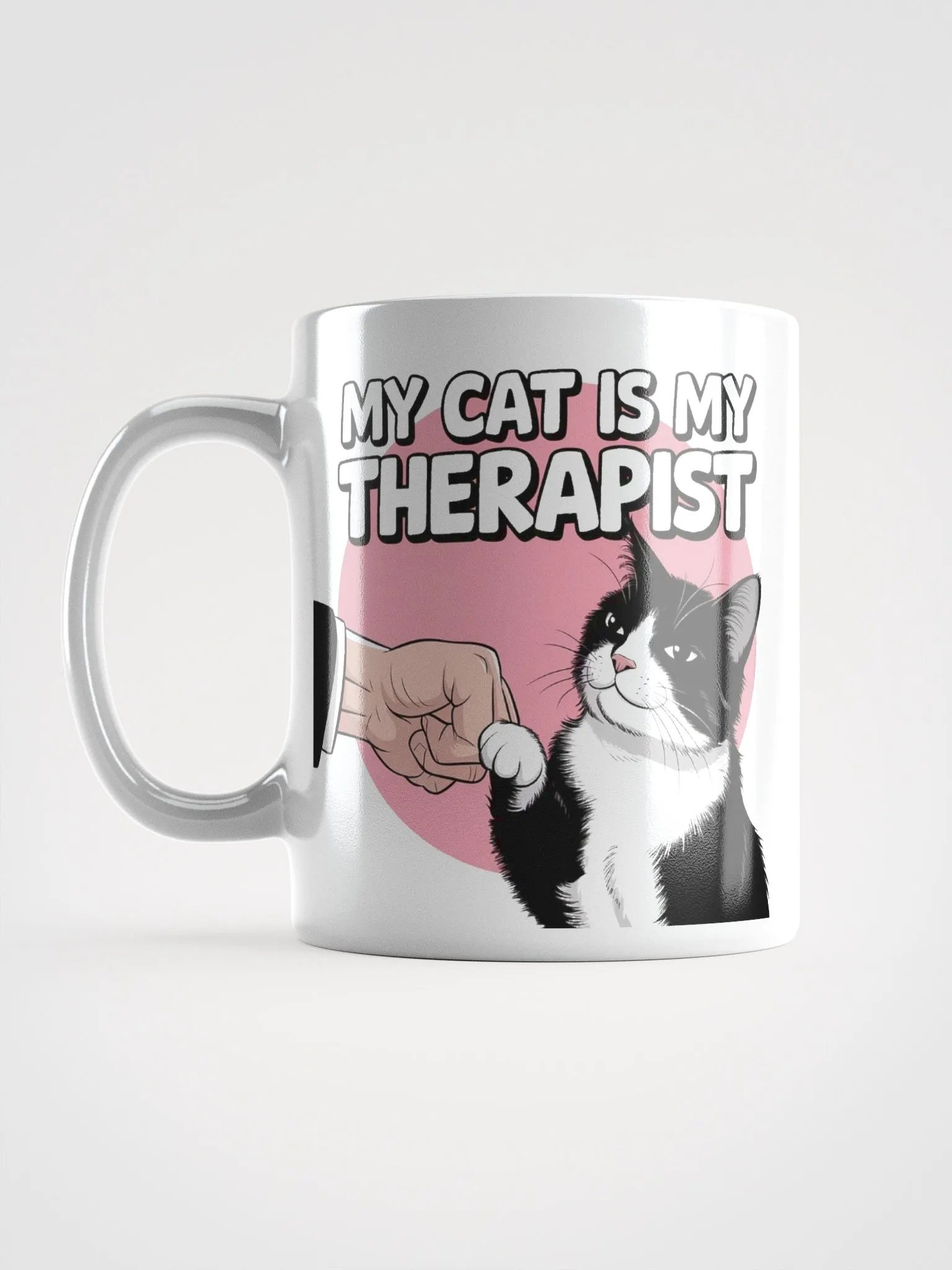 "My Cat Is My Therapist" High Quality Glossy White Mug product image (6)