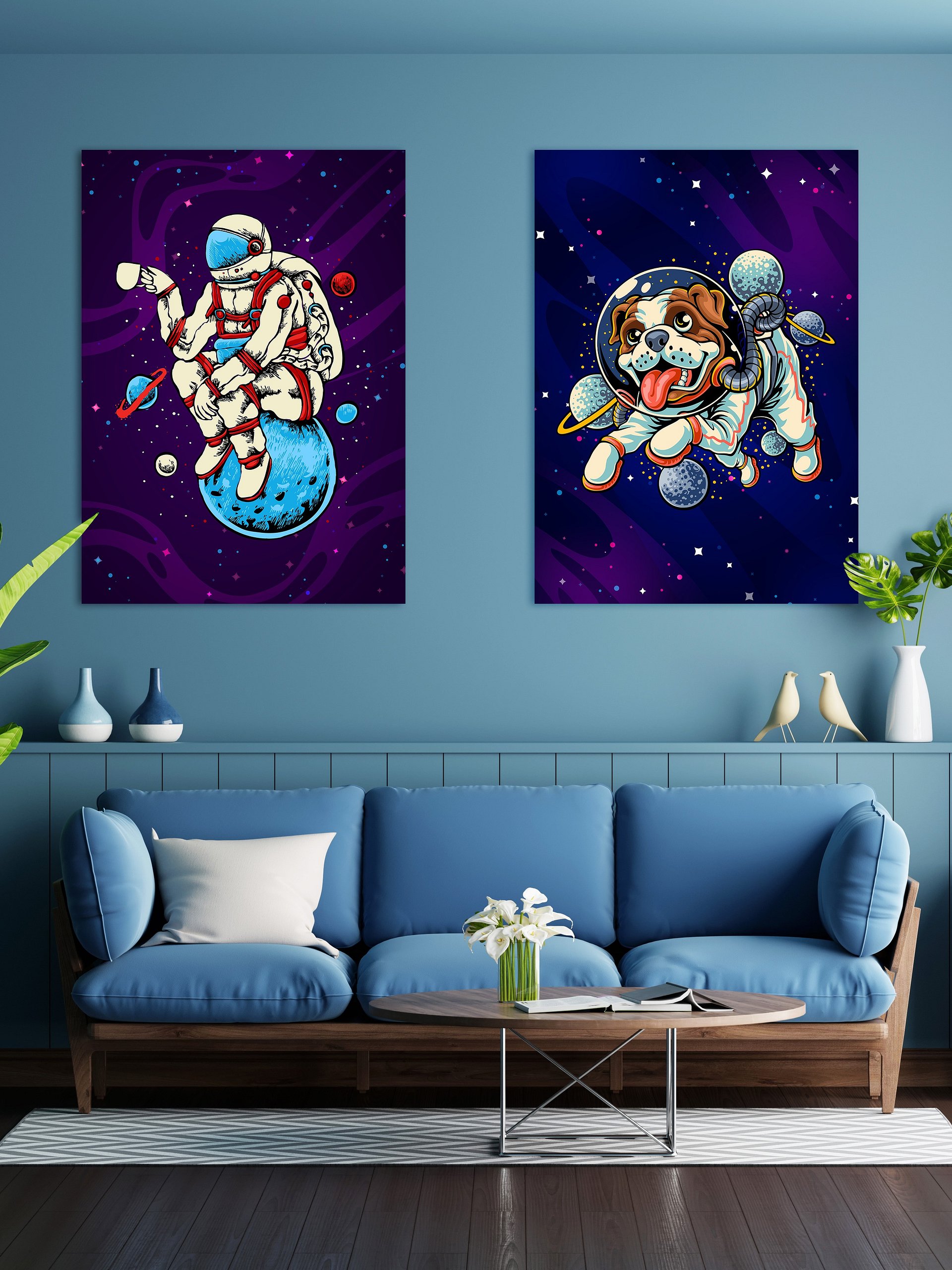 Dog Astronaut, space dog — space poster, synthwave space, neon space, aesthetic poster product image (2)