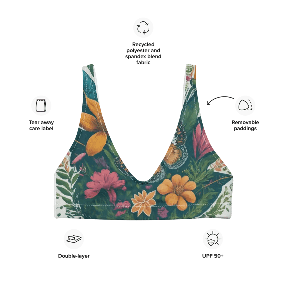 Butterfly Blooms Recycled Bikini Top product image (9)