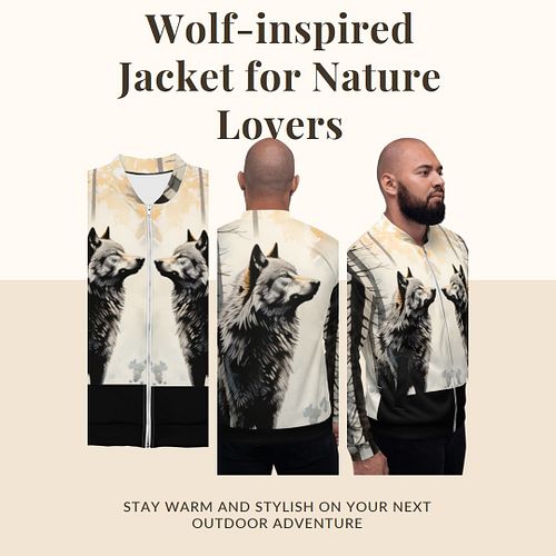 Uniqe bomber zip Jacket with wolf.
Ready to look fierce and stand out at the same time? Get your zip jacket with the beautifu...