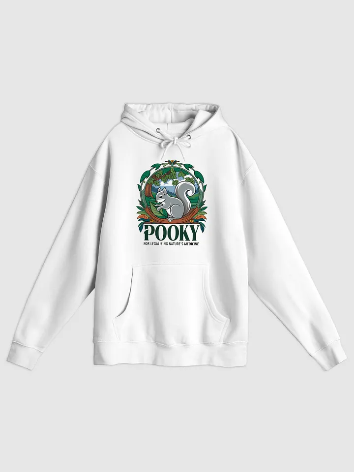 Premium, super soft Hoodie: Pooky for the legalization of nature's medicine product image (1)