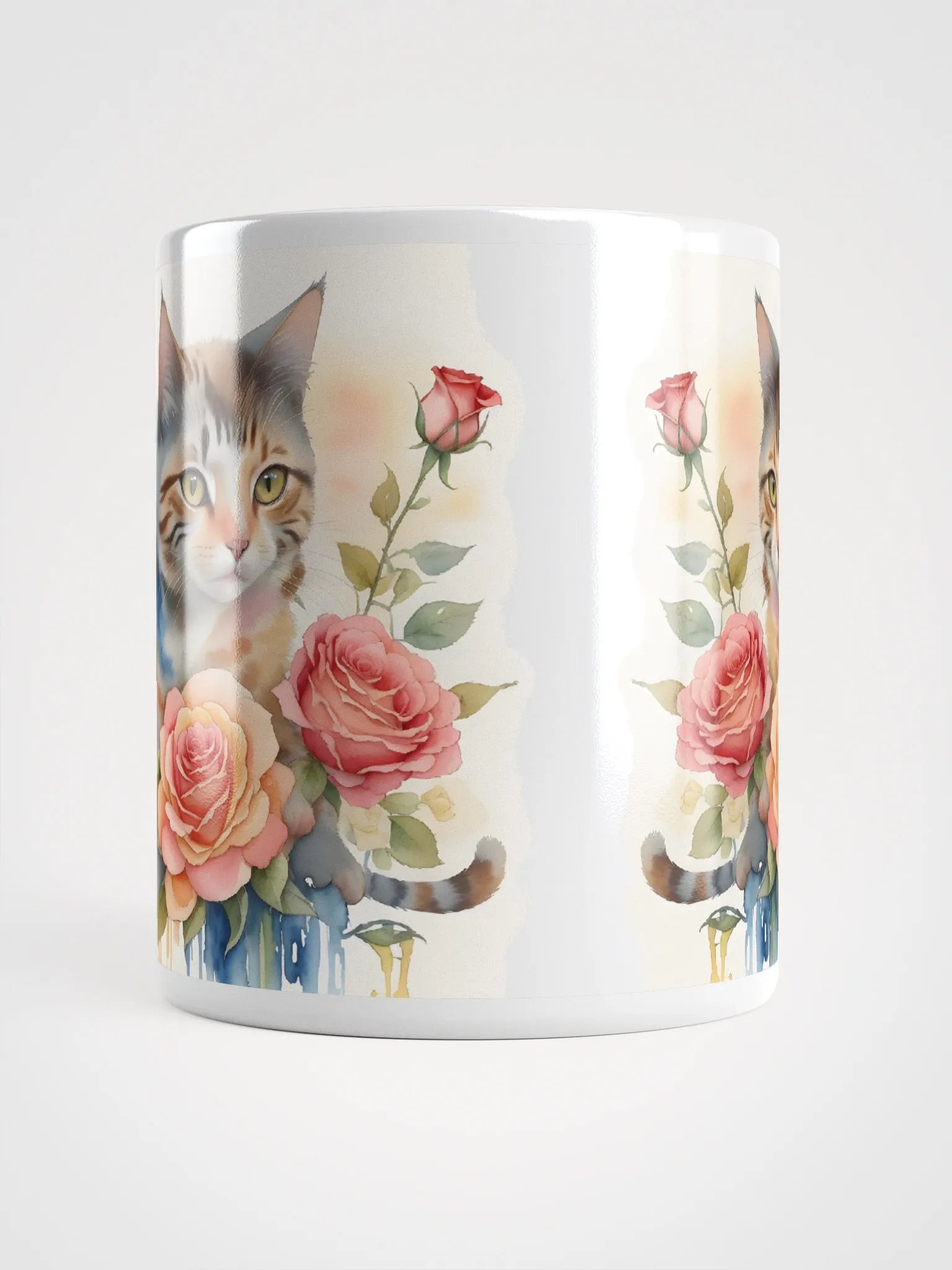 Symmetrical Kitten and Roses Mug product image (9)