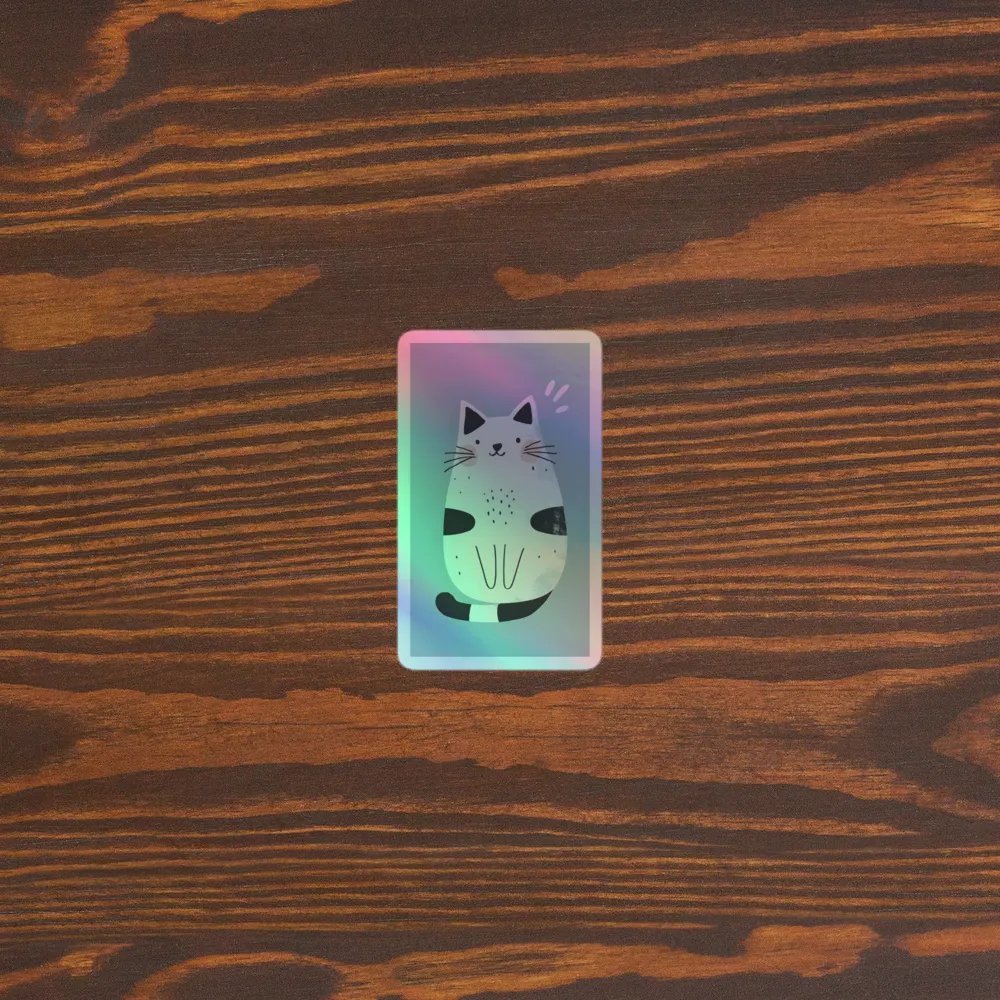 Adorable, Eye-Catching Cat - Kiss-Cut Holographic Sticker Sheet product image (3)
