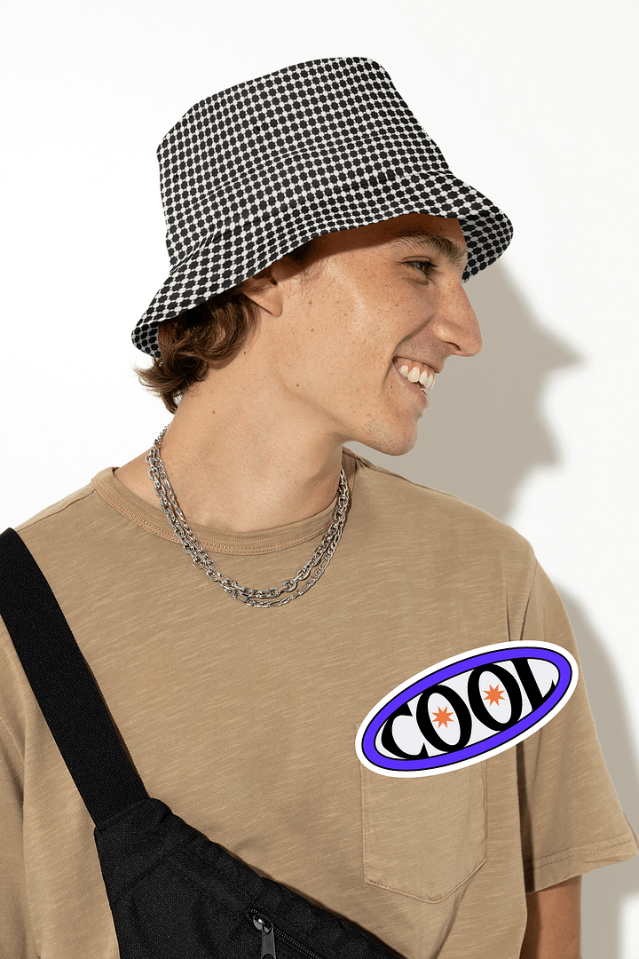 Abstract Black and White Chain Unisex Bucket Hat product image (2)