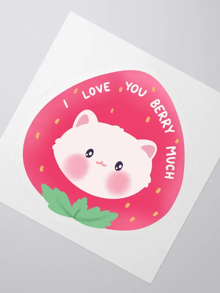 I love you berry much! Cat Vinyl Sticker product image (2)