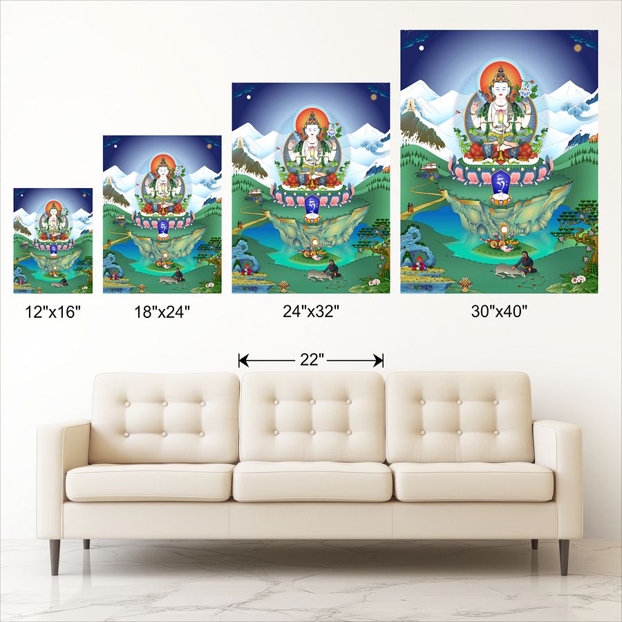 Avalokiteshvara thangka canvas print product image (11)