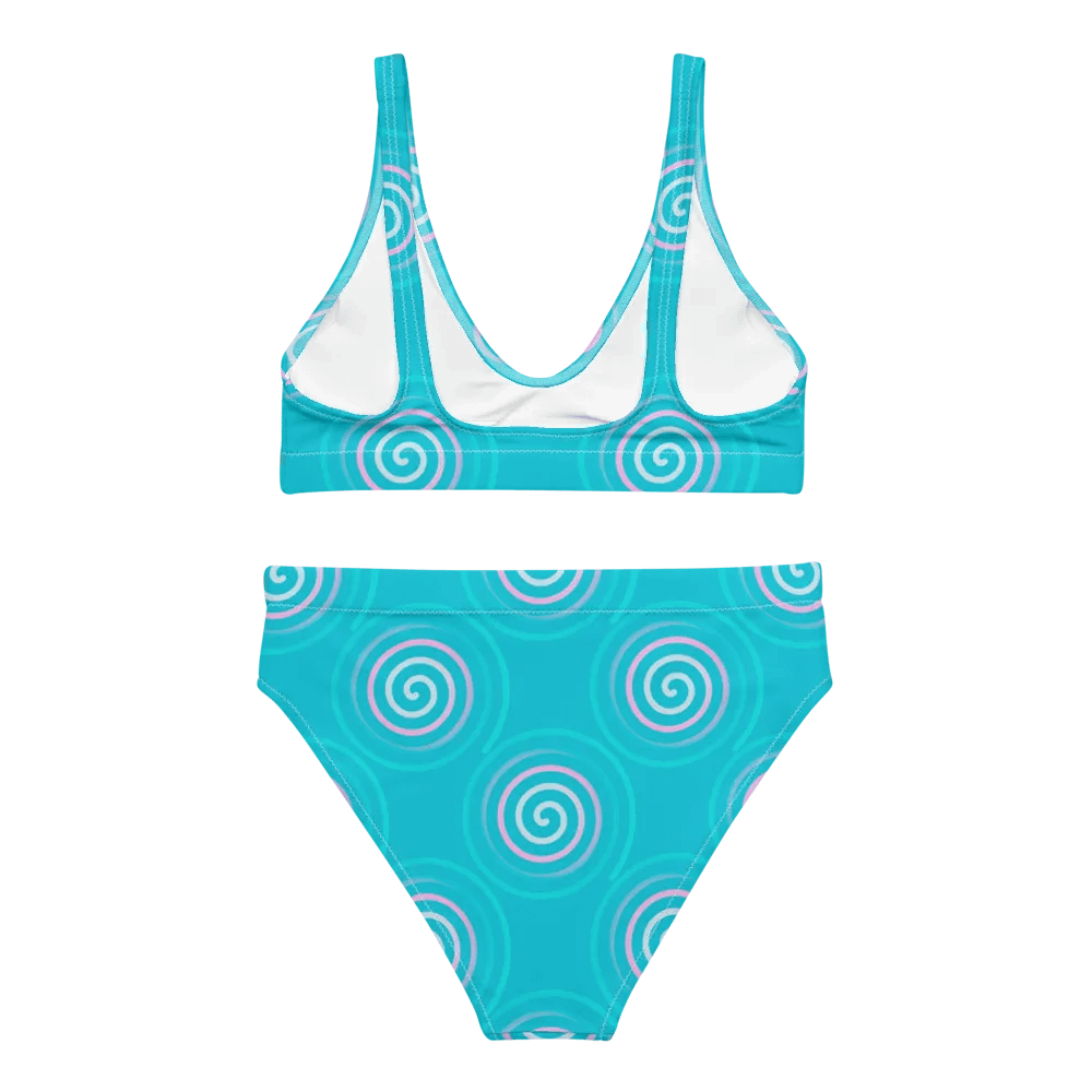 Beautiful Minimalist Ocean Swirl Pattern High Waisted Bikini product image (6)
