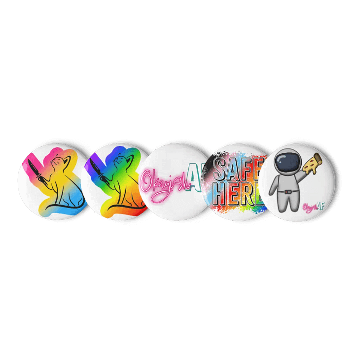 OkayishAF Pride Pins - Safe Here & Pizzanaut Set product image (1)