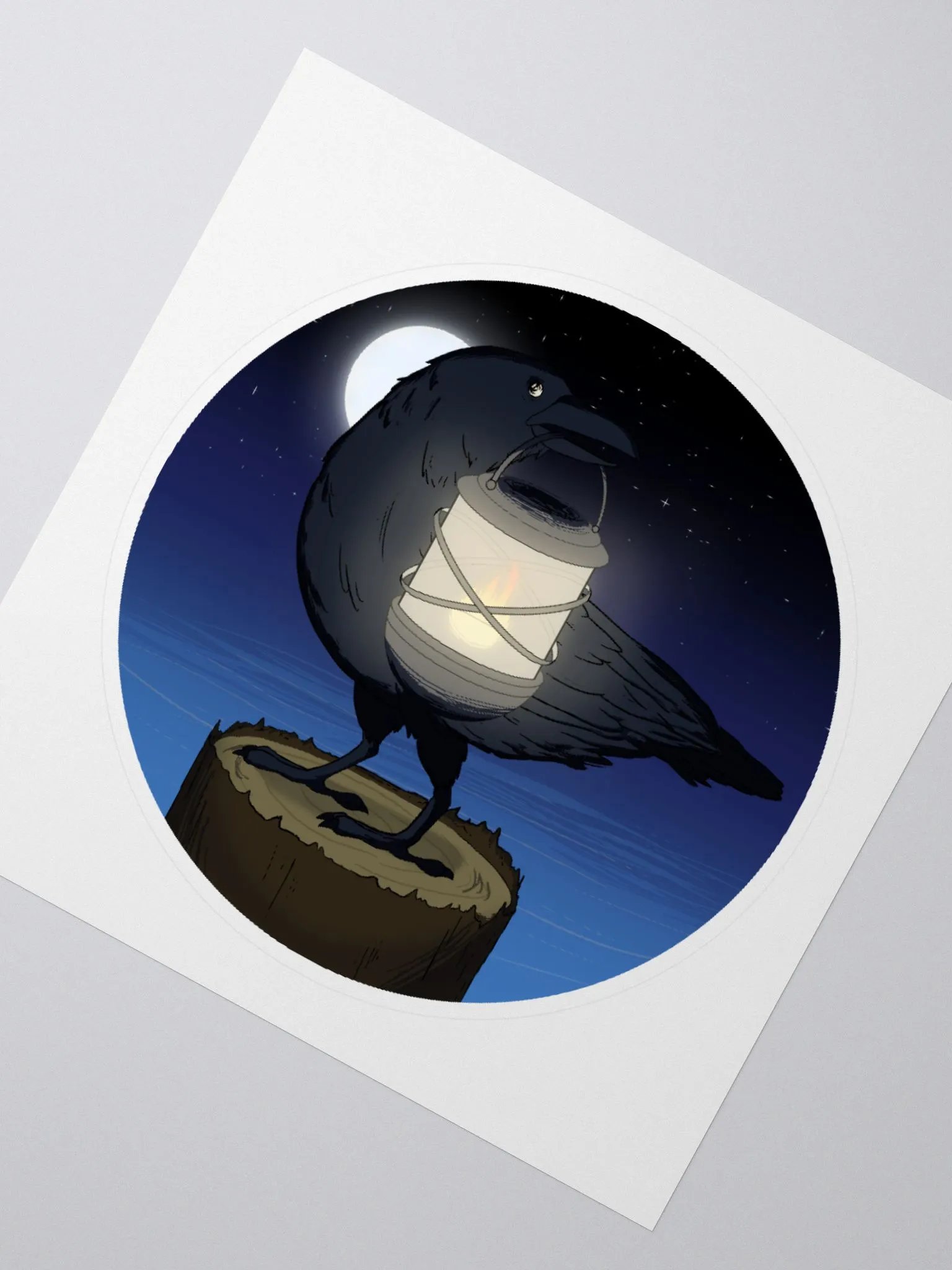 Lantern Crow Sticker product image (2)