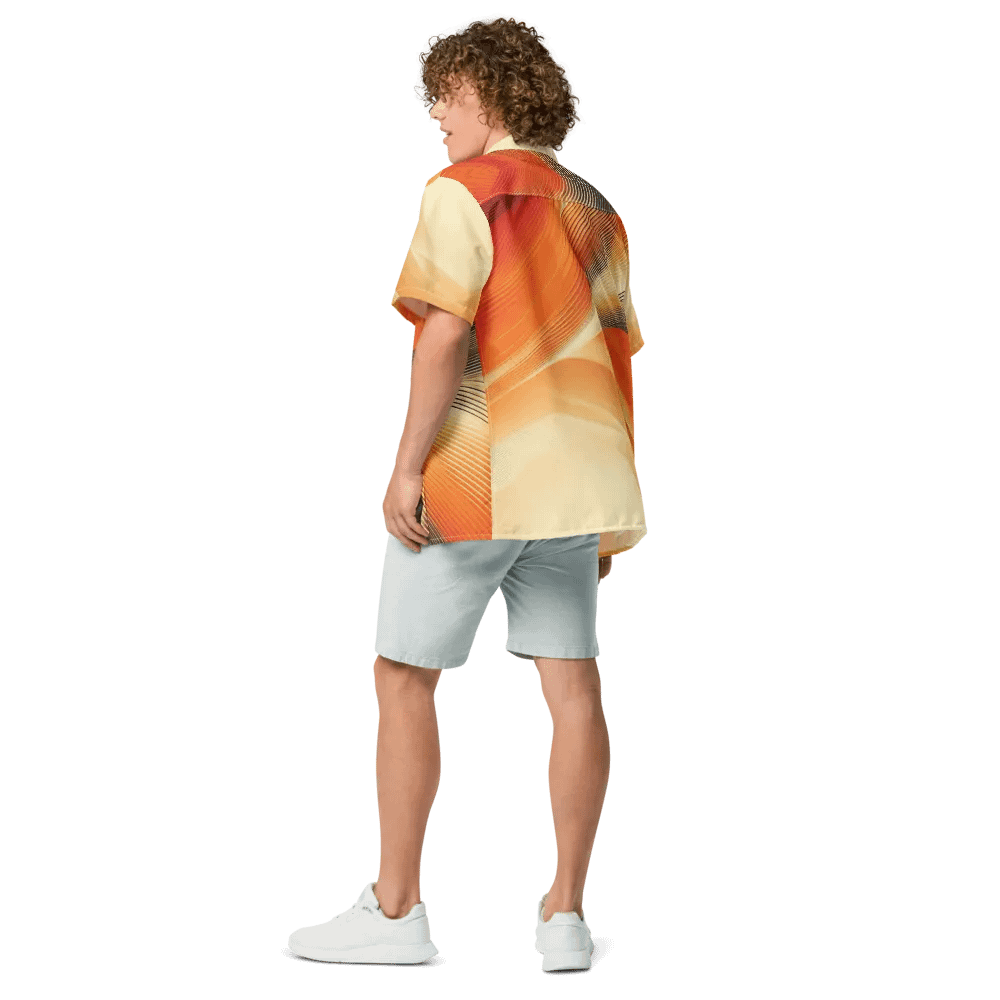 Men's Full-Print-3 Orange Hawaiian Shirt product image (2)