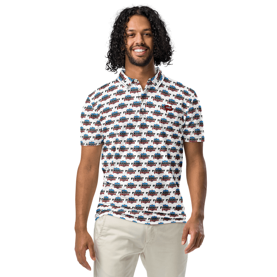 TFOT SlimFit Red HexaFusion White Polo Shirt product image (4)