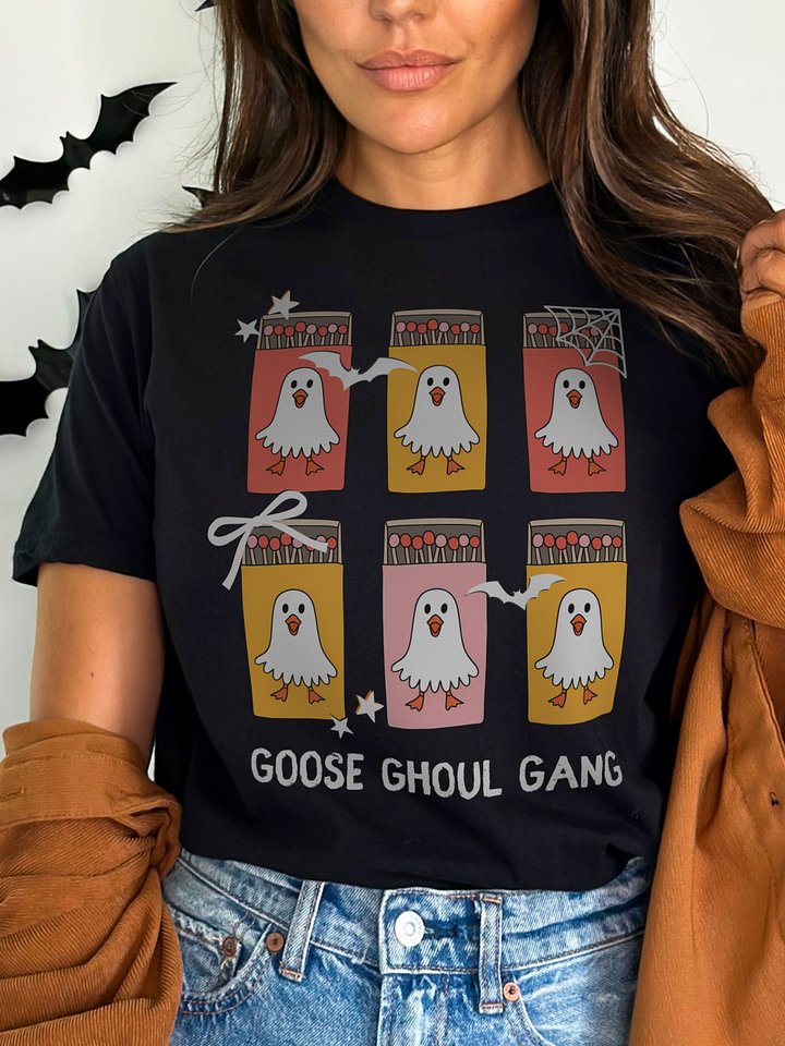 Funny Spooky Goose T-Shirt For halloween - Dark product image (1)