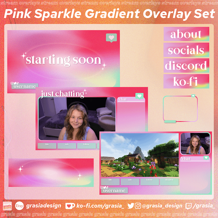 Pink Sparkle Gradient Overlay Set ♡ product image (1)