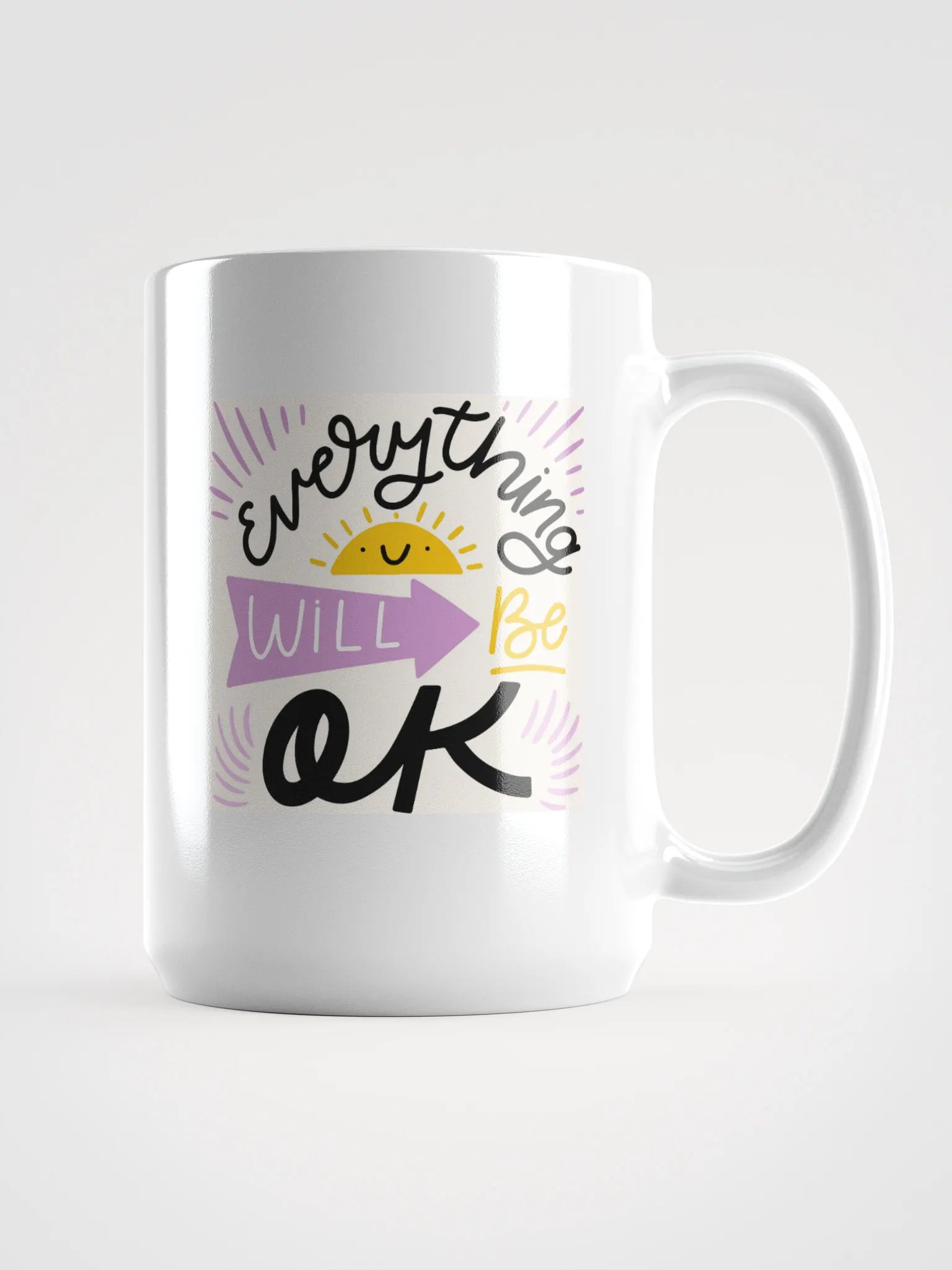 2025 Tea Cup with "Everything Will Be OK" Motivational Slogan product image (1)