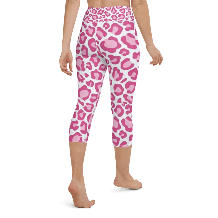 Pink Leopard Print Yoga Capri Leggings product image (2)